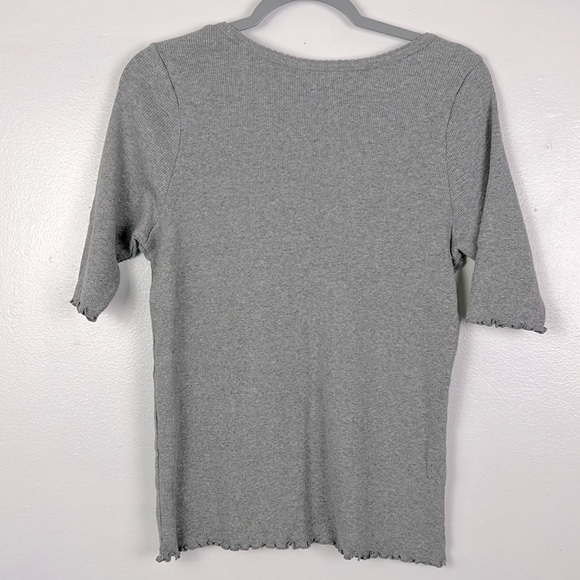 Sundance Women’s XXL Gray Ribbed Stretchy 100% Cotton Top - Picture 2 of 6